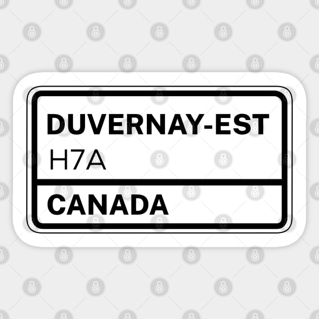 Duvernay Est	H7A Zip Code Sticker by Rajadrone